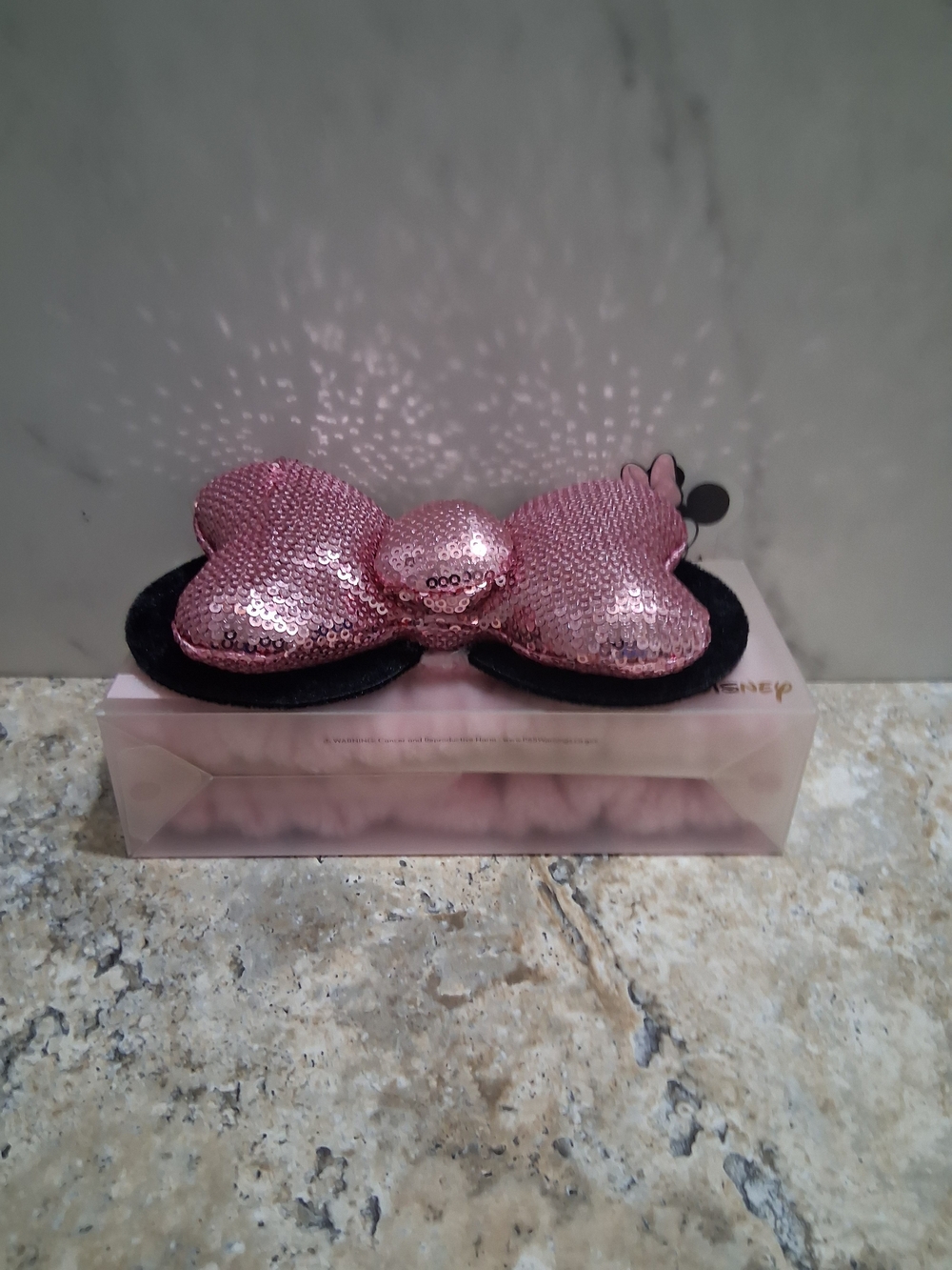 Disney Pink Sequin Bow Headband with Black Ears